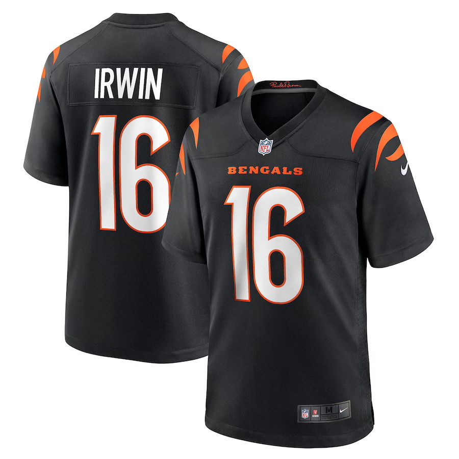 Men Cincinnati Bengals 16 Trenton Irwin Nike Black Game Player NFL Jersey